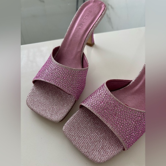 Billini Quay Pink Rhinestone Mid Stiletto Heeled Sandals NWT - Picture 4 of 11